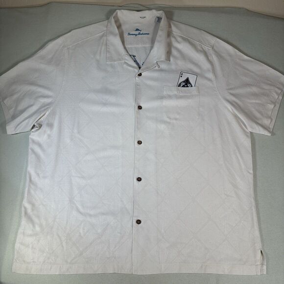Tommy Bahama Shirt Men's 3XL 100% Silk Button Up Short Sleeve Playing Cards - Picture 3 of 13